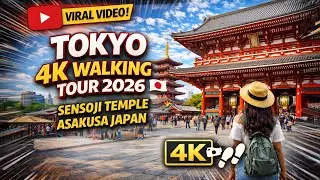 Tokyo 4K Walking Tour 2026: Sensoji Temple Asakusa Japan