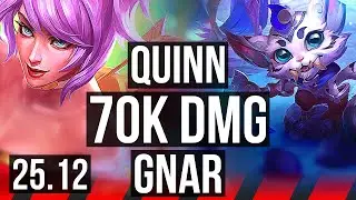 QUINN vs GNAR (TOP) | 9 solo kills, 70k DMG, Legendary, 4k comeback, 26/5/5 | EUW Master | 25.12