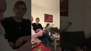 Family Christmas gift opening 
