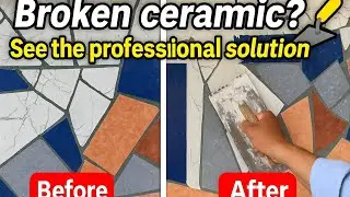 How to Fill Gaps Between Broken Ceramic Tile Pieces Like a Pro &ndash; Satisfying Tile Repair!