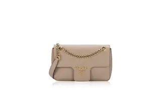 Prada 1BD193 Saffiano Pattina Shoulder Bag Cipria