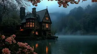 Dark Academia Piano Music (3H) | Victorian Lake House in Spring Rain | Deep Focus & Nostalgia
