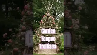 Garden Teepee Trellises #flowers #woodbridgehillcottage #gardening #shortsfeed #teepee #trellis