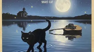 Night cat - walking on water ￼