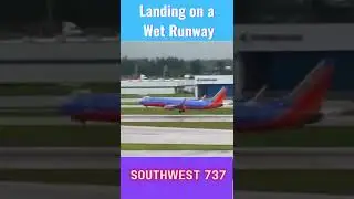737 Landing on a Wet Runway!