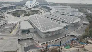 Wuhan International Expo Center aerial video title