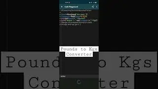Converting Pounds to Kgs using Python 