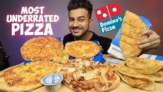 PEPPER BARBECUE PIZZA, CHEESE ANDCORN, KEEMA PARATHA, DOUBLE CHEESEMARGHERITA | DOMINO'S MUKBANG