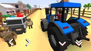 Blocky Farm & Racing Simulator - Best Game Farm Offline | Blue Tractor Race Mode | Android / Ios