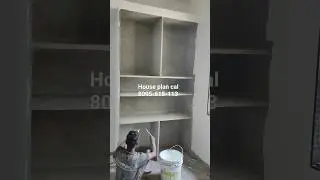 Cement shelves with wall putty work