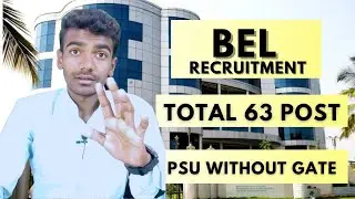 BEL Recruitment 2022 | Vacancy 63 seats | Salary upto 50k/Month | PSU without GATE exam