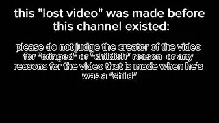 Scrap intro idea for the lost videos