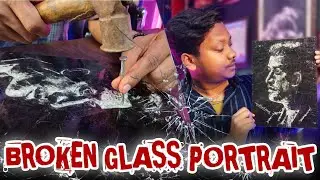 Broken glass painting 😱| Ms dhoni portrait | Best artwork of 2023 - Artist Ravi Ranjan