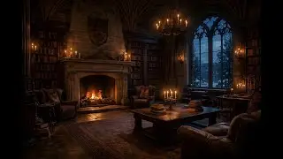 Fantasy Castle Ambience &ndash; Crackling Fireplace Sounds with Winter Snow for Study & Deep Focus (8hrs)