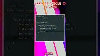AREA OF CIRCLE IN JAVA. @Adi_Code_Hub  #shorts