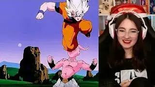 Cátia Flávia reagindo a Goku vs Kid Boo DRAGON BALL Z [REACT]