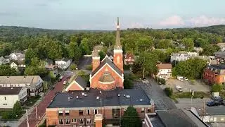 A showcase of Downtown Meadville Pennsylvania on a clear summer day over a few hours 7/14/2025 