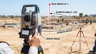 Azimuth Angle Keya Hai ? Total Station Me Azimuth Angle kayse Calculation Hota Hai || @SurveyDuniya