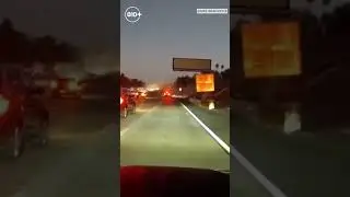 Dash cam shows Sacramento freeway crash #breakingnews #sacramento #helicoptercrash