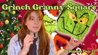 Grinch Granny Square | Crochet Vlogmas Day 22