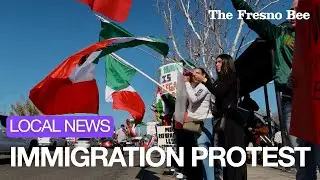 Watch Hundreds Of Demonstrators Gather In Fresno Over Border Patrol Raids