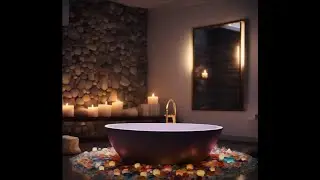 Calm Spa Bathroom with Candles | Ambient Music for Relaxation and Concentration 🛁 🎵