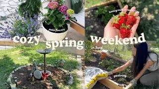 Cozy Spring Weekend 🌼🥕 gardening projects and diy, farmer's market season, patio refresh