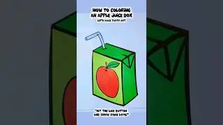 🔴 HOW TO COLORING AN APPLE JUICE BOX: Let's Make Tasty Art | Coloring Pages for Kids #shorts