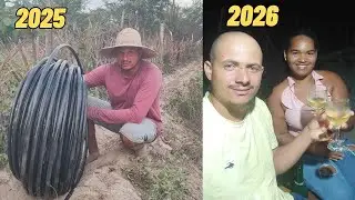 Aqui no sítio a gente não descansa nem na virada do ano, esticando as mangueiras para o sítio