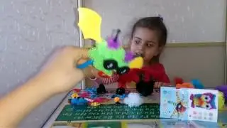 Конструктор Банчемс делаем цветных чудиков из шариков/Bunchems set unboxing make toy animals
