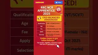 RRC NCR Apprentice 2025