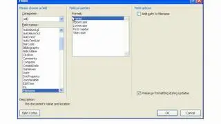 010 - Word '07: Adding file name and path to document footer