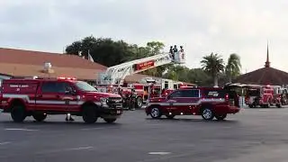 Clearwater Fire Rescue NEW Truck 48 Putting Ladder Up!