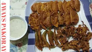 EASY 4 WAYS PAKORAS  RECIPE RAMZAN SPECIAL/ RAJPOOT GIRLS KITCHEN