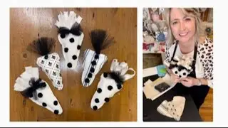Adorable Black & White Canvas Duck Cloth Carrots