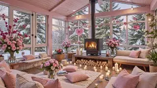 Happy Valentine's Day 💖 Relaxing Valentine Background Jazz Music 🌹💝 Cozy Valentine's Day Fireplaces