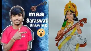 Saraswati Mata Drawing, Saraswati Puja Special Drawing,Maa Saraswati Drawing,Stape By stepe 