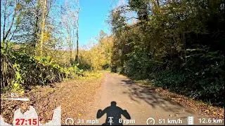 45 minute Autumn Indoor Cycling Workout Saarland🚴&zwj;♀️🍁🍂🌞 Garmin 4K Video