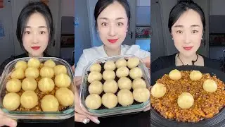 【Yummy】Eating show：Spicy Sauce Fish Seed Single Head Garlic🐟🧄#asmr