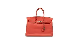 PREOWNED HERMES CORAL CLEMENCE BIRKIN 35 - ASL2014