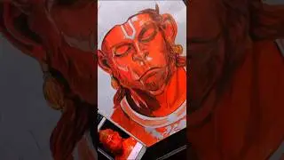 Bajrangbali Hanuman Ji Colour Pencil Drawing 🙏#Shorts