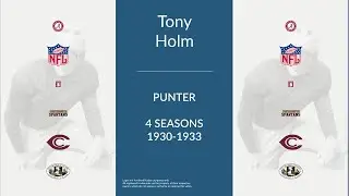 Tony Holm: Football Punter and Quarterback