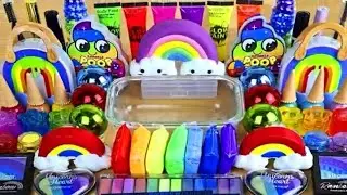Navy BLUE 🧢SLIME🧿 Mixing🦋 makeup and glitter🦋  into Clear Slime 🦄Satisfying🧢 Slime Videos🧢