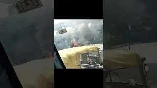 fire on vehicle at Delhi NH #delhiroads #nhai #fire #onroad