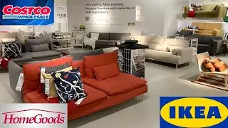 IKEA COSTCO HOMEGOODS FURNITURE SOFAS ARMCHAIRS TABLES SHOP WITH ME SHOPPING STORE WALK THROUGH