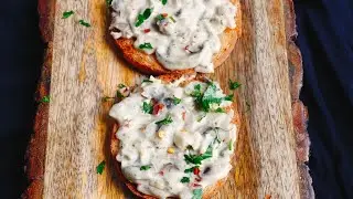 Mushroom Garlic Toast | Mushroom Cheese Toast | Grilled Cheese Garlic Mushroom Sandwich 