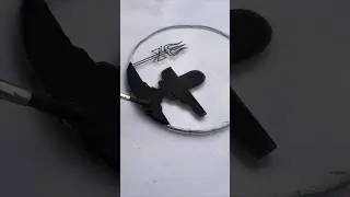 Shivling painting on glass 🕉️😱 #art #drawing #trending #painting #shiv #shivling #shorts