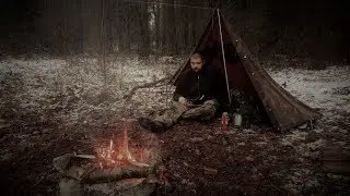 Zimný Bushcraft-maďarská celta,varenie,lesný čaj(Winter Bushcraft-shelter,cooking,forest tea)