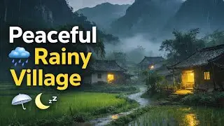 Peaceful Rainy Village at Night 🌧️🏡 | Cinematic Mountain Countryside Ambience