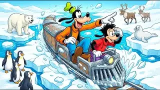 Goofy & Max Explore the Frozen World 🧊🐧 Polar Animals Adventure | Funny Goofy & Mickey Animation